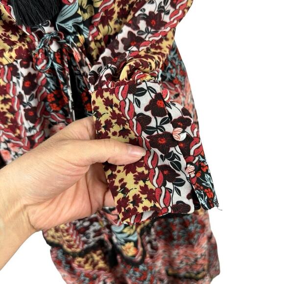 NWT Allison NY Gigi Maxi Dress Floral Patchwork Long Sleeve Bohemian Size Small - Picture 11 of 16